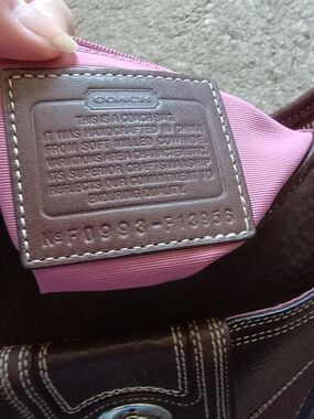 Coach Brown Leather Tote with Pink Interior